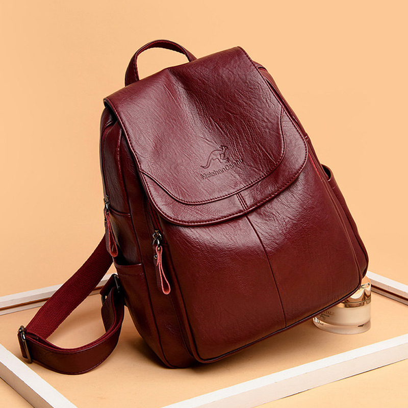 Women'S Vegan Bags - 9 Color Women Soft Leather Backpacks