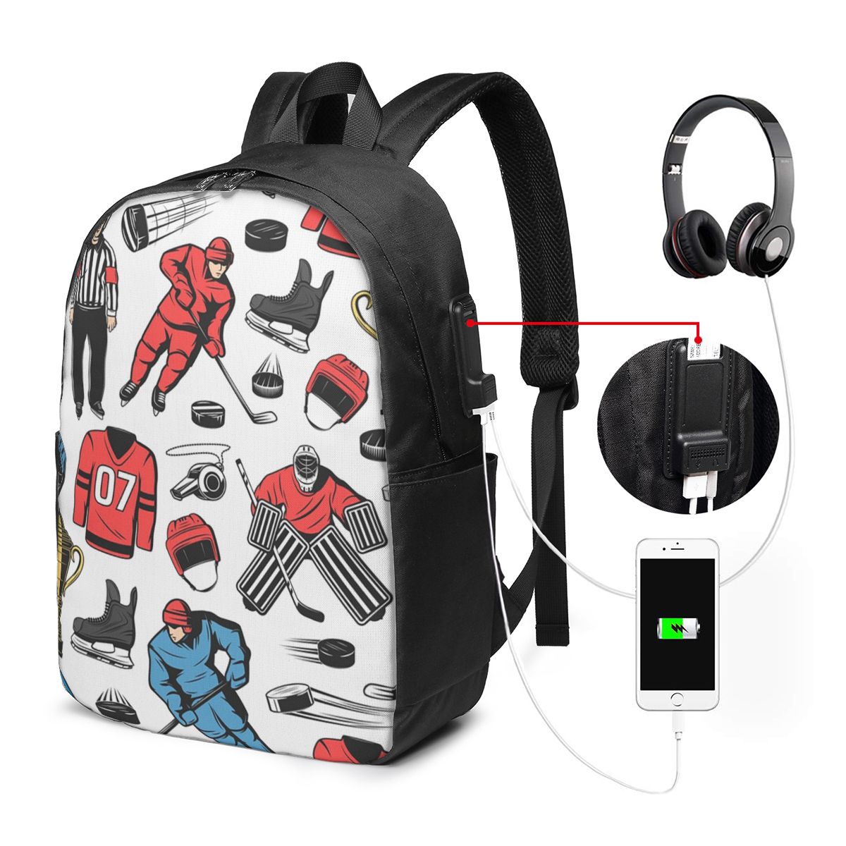 Women Bags Laptop - Ice Hockey Players On Rink Backpack