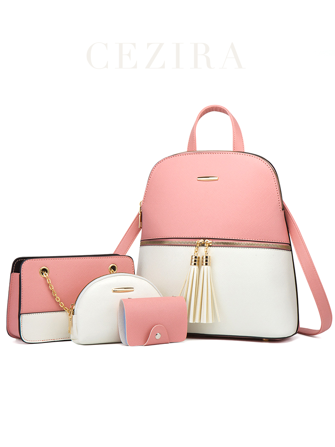 Women'S Vegan Bags - 4 PCS Bags Set Women's Fashion