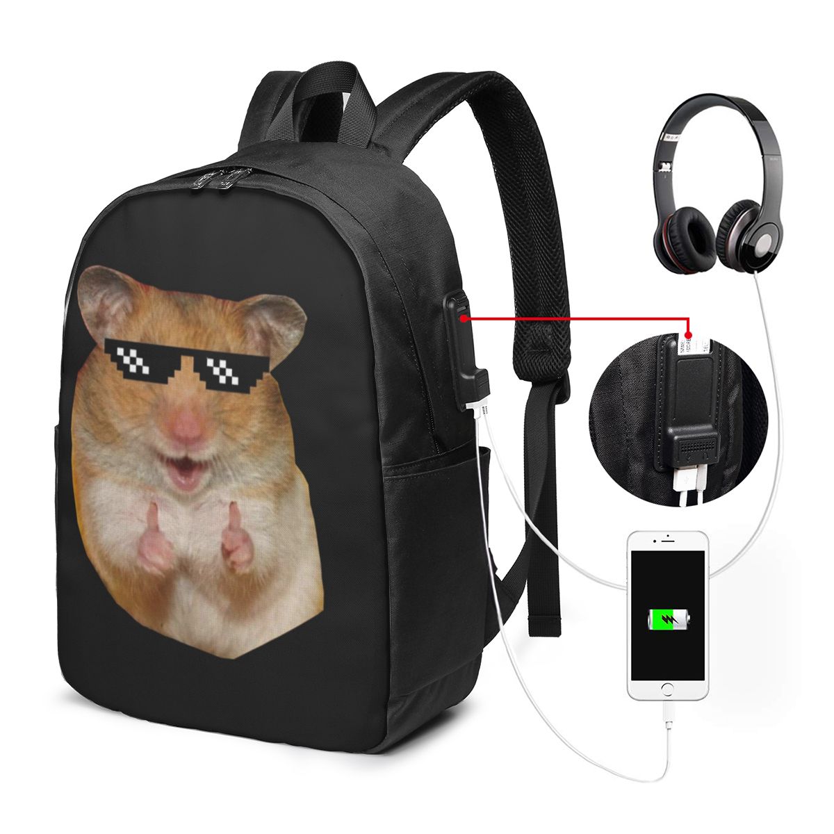 Funny Hamster Backpack Travel  - Women Bags Laptop review and price