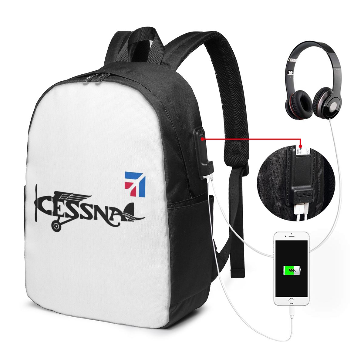 Cessna Logo Backpack Travel No - Women Bags Laptop review and price