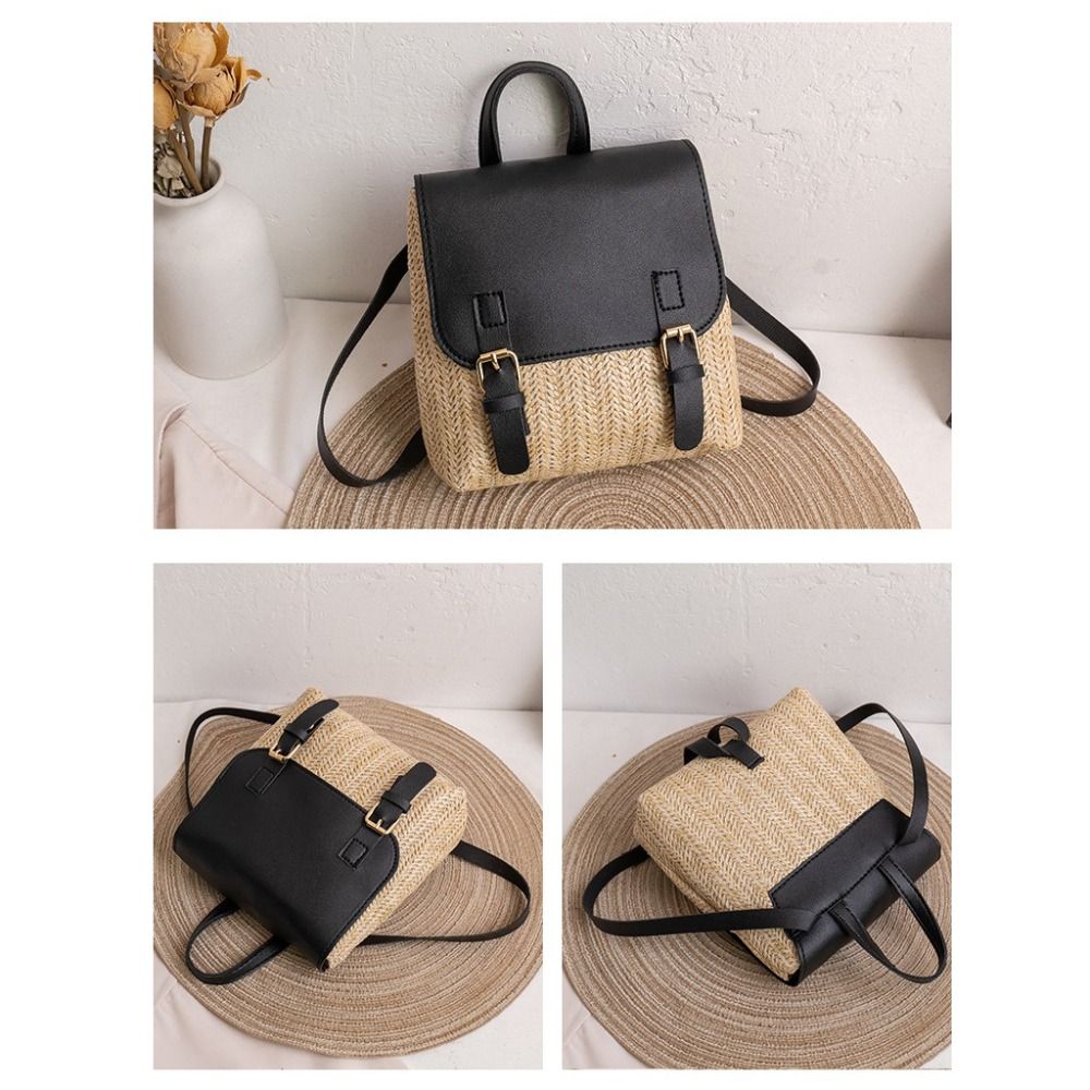 Versatile Bag PU Leather Straw - Women'S Retro Bags review and price