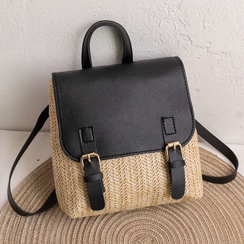 Versatile Bag PU Leather Straw - Women'S Retro Bags review and price