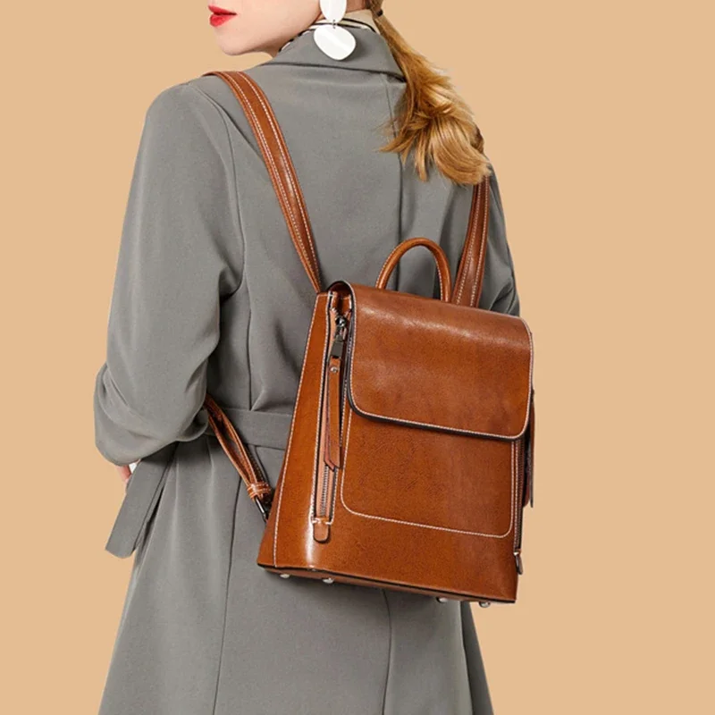 Genuine Leather Women Backpack - Women'S Retro Bags review and price