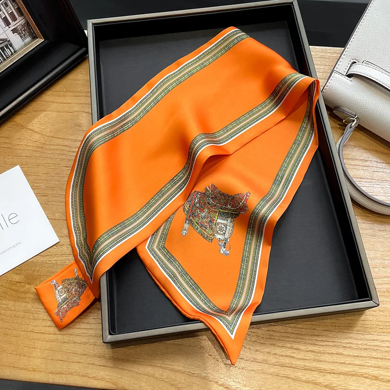 Retro Print Skinny Silk Scarfs - Women'S Retro Bags review and price