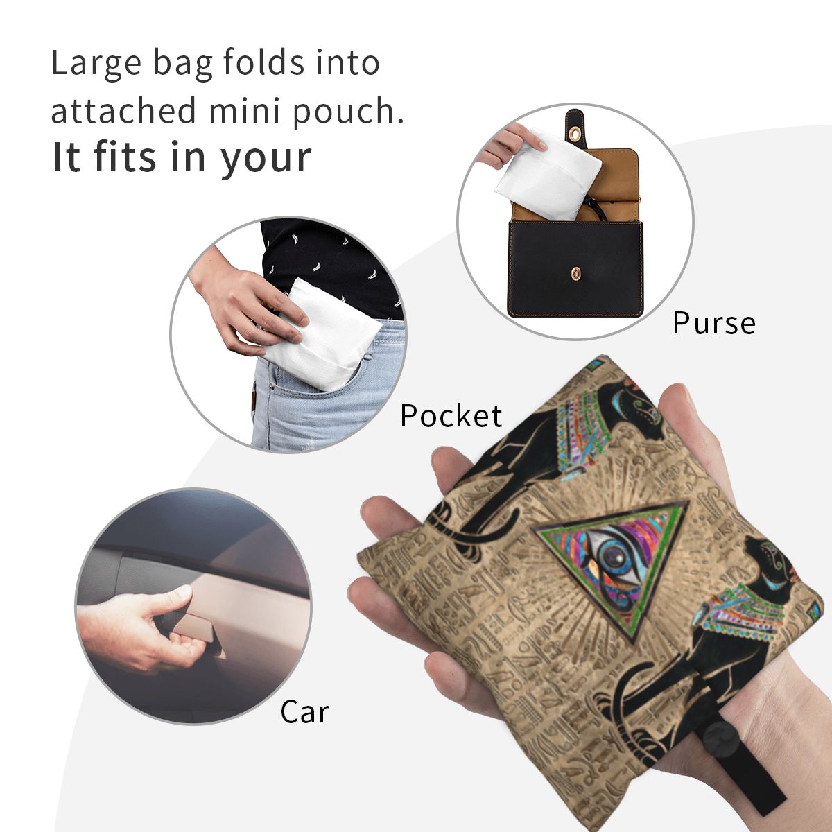 Custom Reusable Egyptian Cats  - Women Bags Egypt review and price