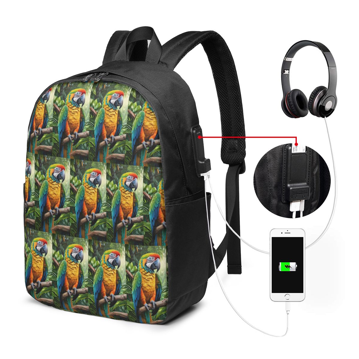 Cute Macaw Parrots Backpack Tr - Women Bags Laptop review and price