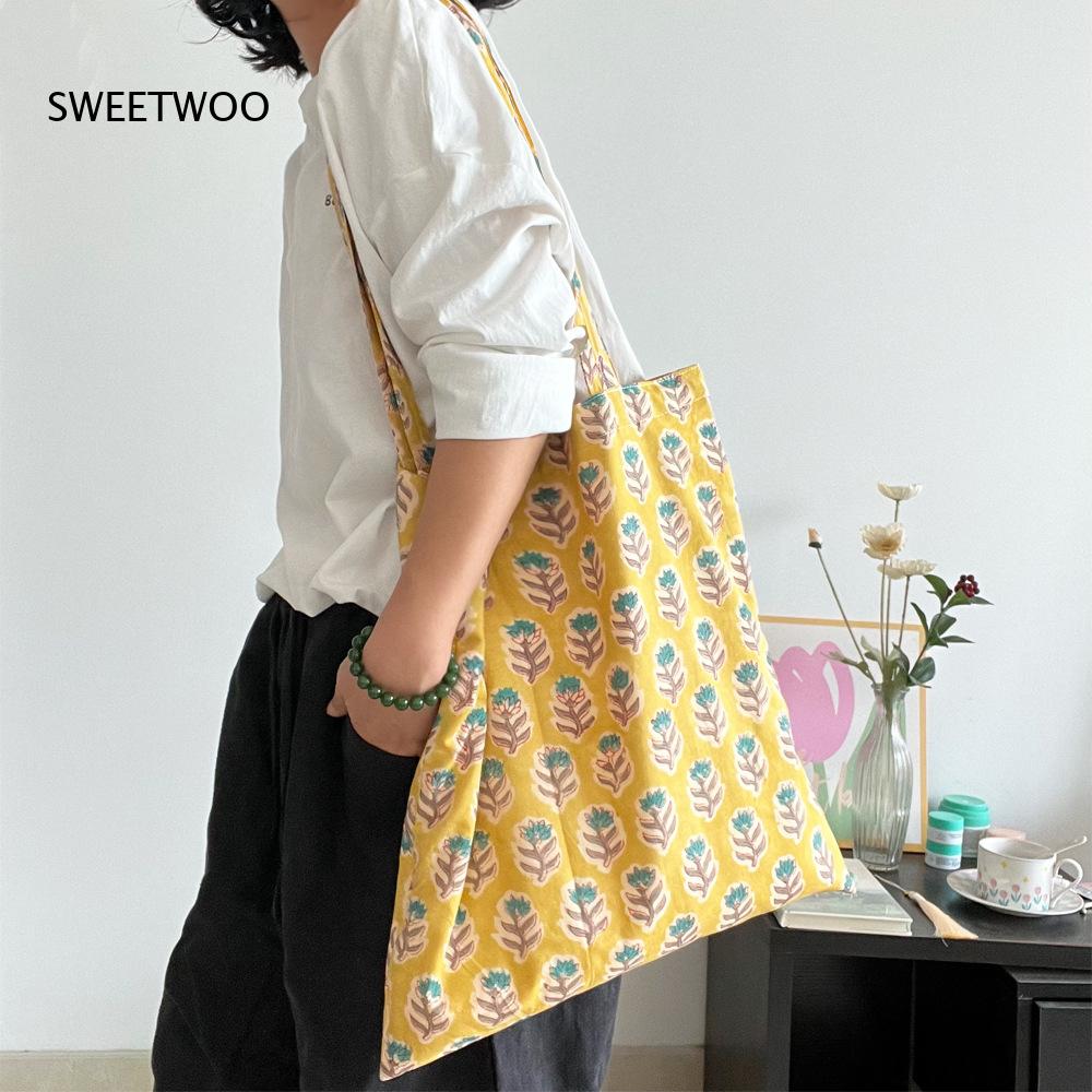 Pastoral Plant Print Soft Wove - Women Bags India review and price