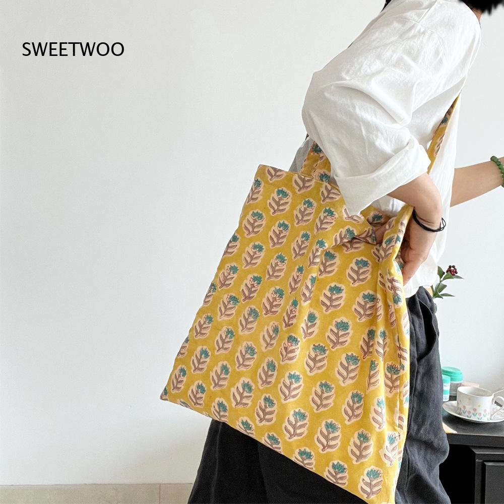Pastoral Plant Print Soft Wove - Women Bags India review and price