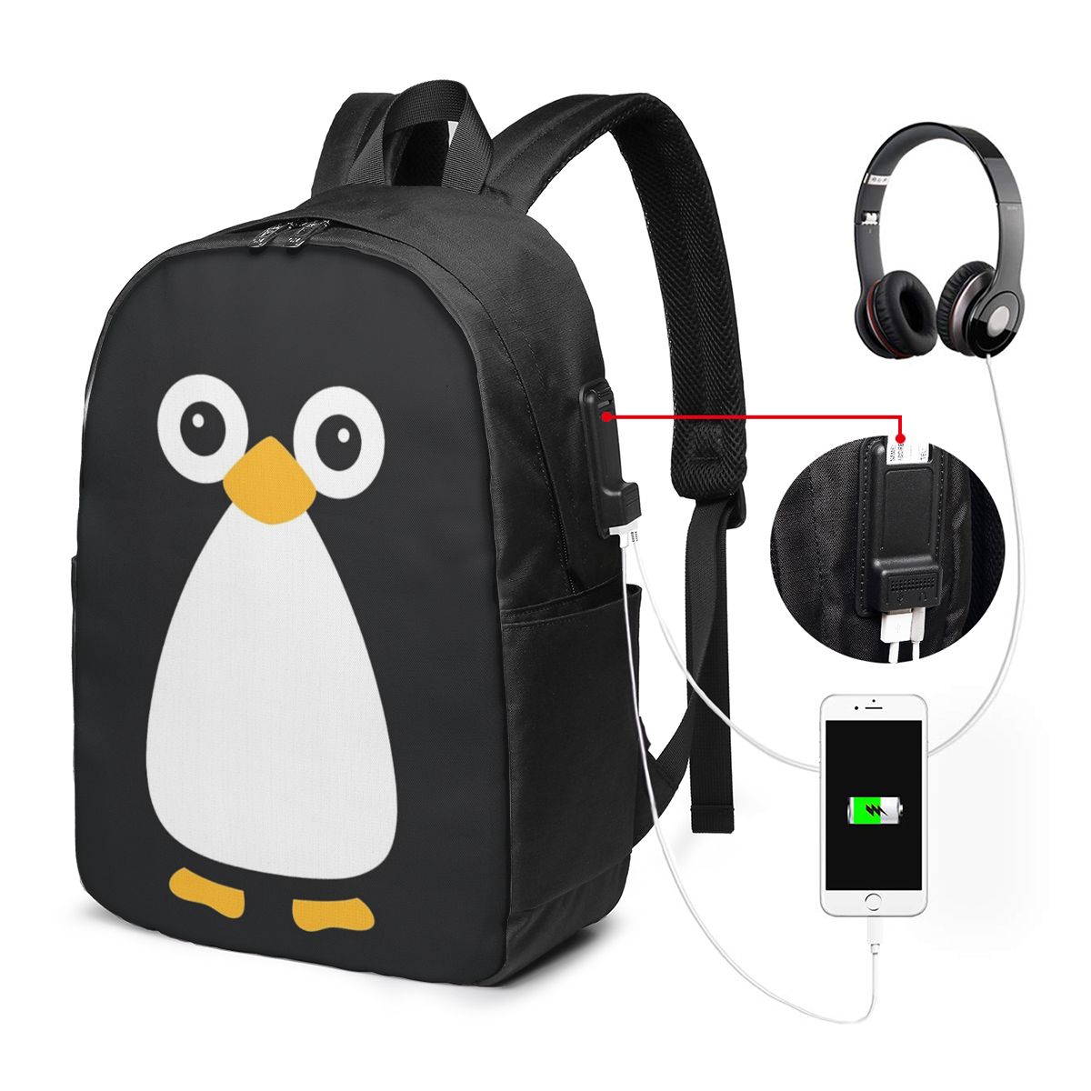 Cute Vector Penguin Backpack T - Women Bags Laptop review and price