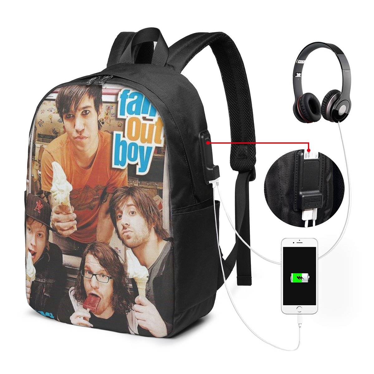 Fall Out Boy Backpack Travel N - Women Bags Laptop review and price